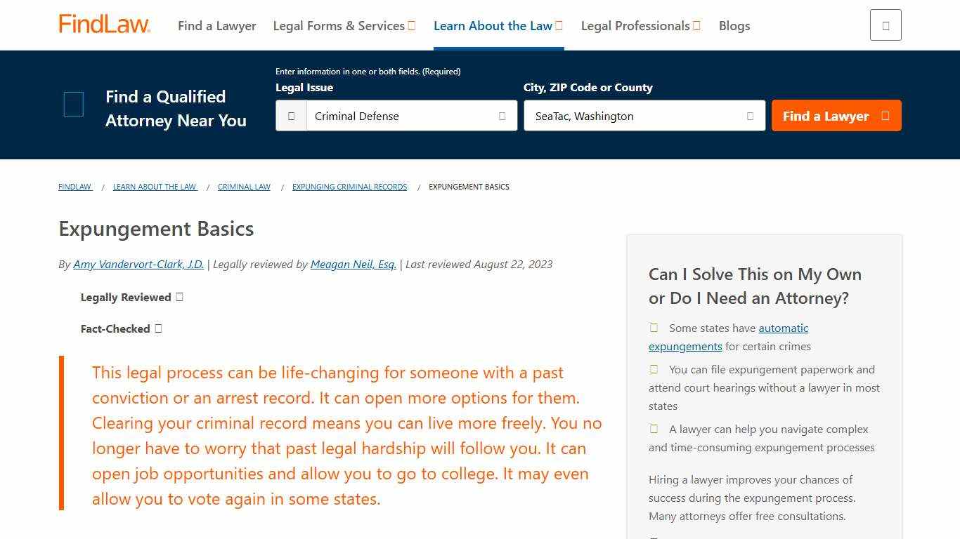 Expungement Basics - FindLaw