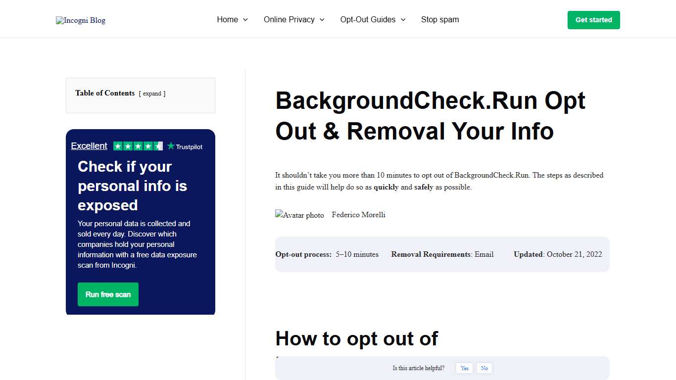 BackgroundCheck.Run Opt Out & Removal Your Info [2026] | Incogni